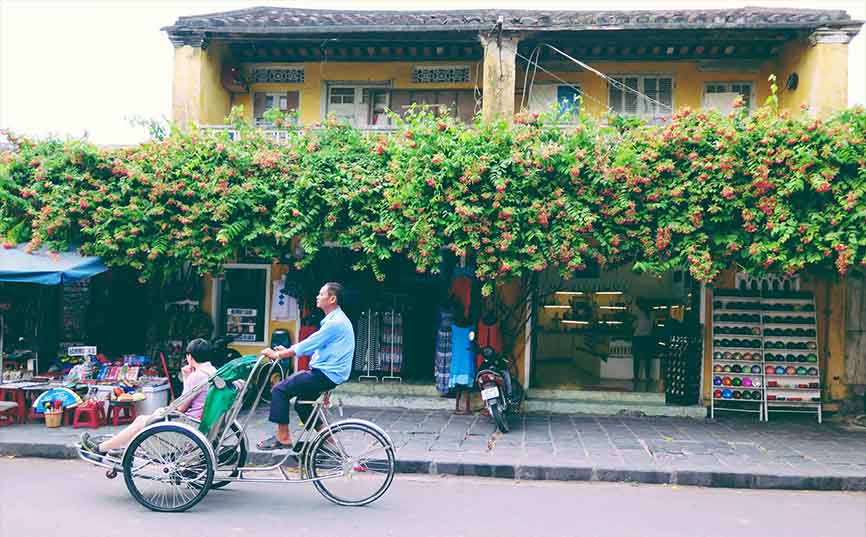 cyclo in old quarter area vietnam