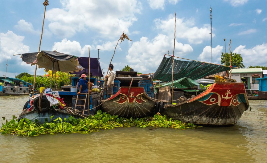 floating market in Mekong Delta